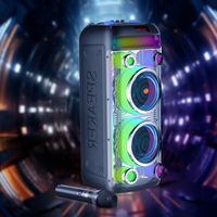 ZQS8282 Nouvelle conception, haut-parleur Bluetooth transparent de grande taille pour fêtes en plein air, karaoké familial, lecteur de musique stéréo sans fil TWS avec lumière RVB