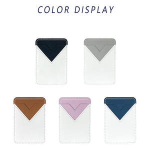 Venta al por mayor DIY Phone Wallet Custom Autoadhesivo Stick on Mobile Phone PU Leather Sublimation Blank Phone Card Holder - Product Image 2