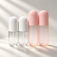 Flacon pompe pulvérisateur PET compact en forme de capsule pour cosmétiques et soins de la peau, 60ml, 80ml, 100ml, 120ml, 150ml, personnalisable avec logo