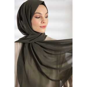 Chiffon <b>Shawl</b> For <b>Women</b> Khaki Breathable Middle East Style Scarf Lightweight Fashion Headwear - Product Image 4