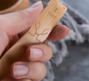 Laser Engraved Wooden Utensils Cooking Tool Wooden Mini Spoons Biodegradable Honey Wooden Spoon