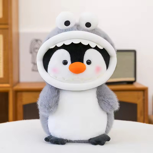 Peluche di Squalo e Pinguino all'Ingrosso, Giocattoli di Animali Marini Cartoonizzati, Regali per la Festa dei Bambini - Product Image 3