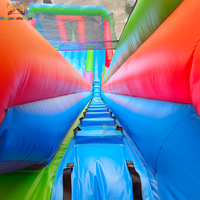 Toboggan gonflable bleu pas cher et château gonflable pour enfants, idéal pour jardin et usage commercial, toboggan à corde pour l'été