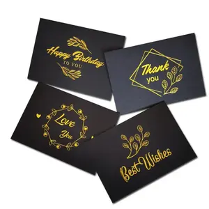 Wholesale Cheap Fast Production Customized Coated Paper Printing Gold Foil Logo Paper Business Thank You Card with LOGO