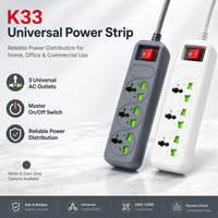 Stop Kontak Listrik Kabel 2M Dapat Disesuaikan, Kabel Ekstensi Universal 3 Stop Kontak, Soket Universal untuk Ruang Tamu
