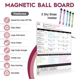 Tableaux blancs effaçables à sec personnalisés enfants adultes planificateur tâches ou liste d'épicerie magnétique calendrier d'objectif effaçable à sec pour réfrigérateur aimant - Product Image 5