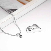 Souvenir en acier inoxydable coeur crémation urne pendentif collier pour toujours dans mon coeur mémorial urne collier bijoux pour amoureux animal de compagnie