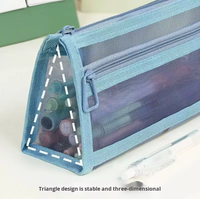Vente en gros Personnaliser Produit phare Trousse à crayons transparente à double couche en maille pour le rangement