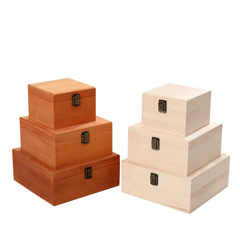 Gỗ hộp đồ trang sức biểu tượng tùy chỉnh bằng gỗ tre hộp hộp tùy chỉnh với bìa gỗ