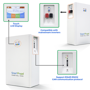 Power Wall 5kWh <b>Battery</b> 51.2V 100Ah Split IP65 LCD Solar Off Grid Storage System 51.2V 100Ah 10kw Lithium <b>Battery</b> <b>48v</b> 5kw 10kw 2 - Product Image 5