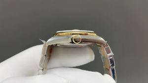 Reloj mecánico para hombre de alta gama 2025 con calendario de dos tonos y grabado de diamantes para hombres de negocios... - Product Image 4