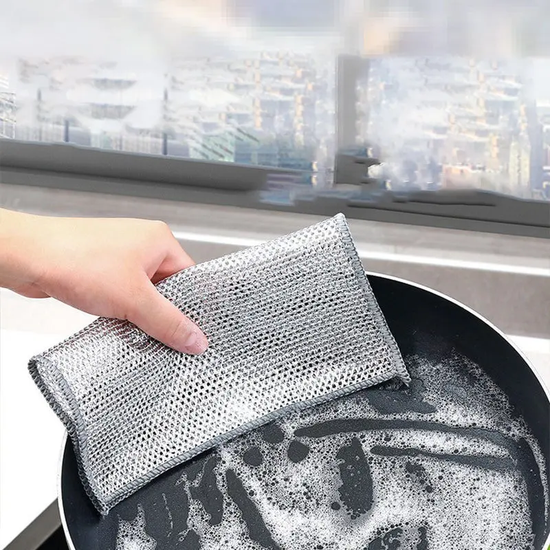 रसोई के साफ़ करने के लिए माइक्रोफ़ाइबर सफाई कपड़े पैड रैग्स पॉलिएस्टर नायलॉन सस्ते मूंगा मखमली सामग्री