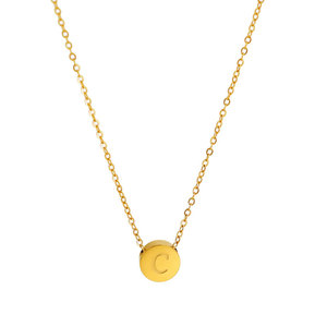 Collar de Joyería con Colgante de Letra A C V en Acero Inoxidable 316L Resistente al Agua y al Deslustre, Chapado en Oro de 18k para Mujer - Product Image 5