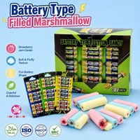 Groothandel Private Label Batterijvormige Fruitjam Gevulde Marshmallow Snoepjes Kleurrijke Pluizige Suikergoed