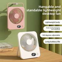 Ventilateur de bureau électrique ultra-mince portable et portable longue durée et silencieux avec grand vent pour voiture en plein air, hôtel et camping-car