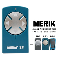 Control remoto para portón eléctrico MERIK PR2 PR4 de 433,92 MHz. Compatible con el abridor de puerta de garaje MERIK Power 230