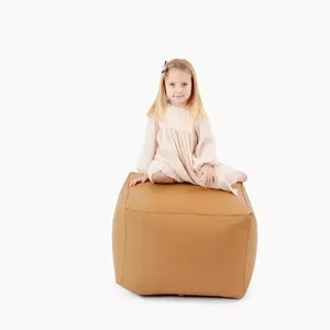 Einfaches Leben Cube Ottoman Vegan Leder Klapp Ottomane Stuhl mit Ottomane für das Wohnzimmer Schlafzimmer und Kinderzimmer