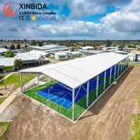 Bangunan Lapangan Basket Rangka Baja Prefabrikasi Clear Span, Tempat Olahraga Logam untuk AS, Kanada, Australia, Pemasangan Cepat