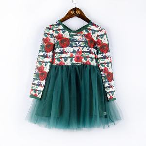 Abiti Vintage per Bambini, Vendita all'Ingrosso, Vestiti da Festa a Maniche Lunghe per Bambine, Abito Natalizio Rosso per Bambini - Product Image 2