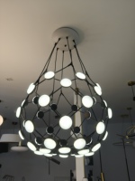 Lustre moderne de luxe en fer avec LED, couvercle en acrylique blanc froid, télécommande, D650MM, éclairage suspendu pour hôtel, salon, villa
