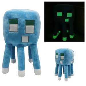 Nouvelle figurine en peluche de calmar phosphorescent avec lumières et sons, jouet doux à base de jeu vidéo, cadeau de collection