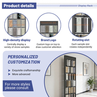Support de présentation de carreaux en métal stable personnalisable, support de carreaux rotatif, unité de présentation de pierre pour magasins, présentoir de carreaux en marbre