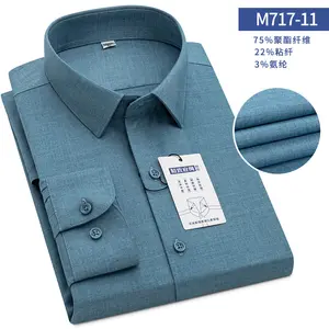 Camisas de hombre de negocios informales con botones de manga larga a rayas de alta calidad personalizadas al por mayor
