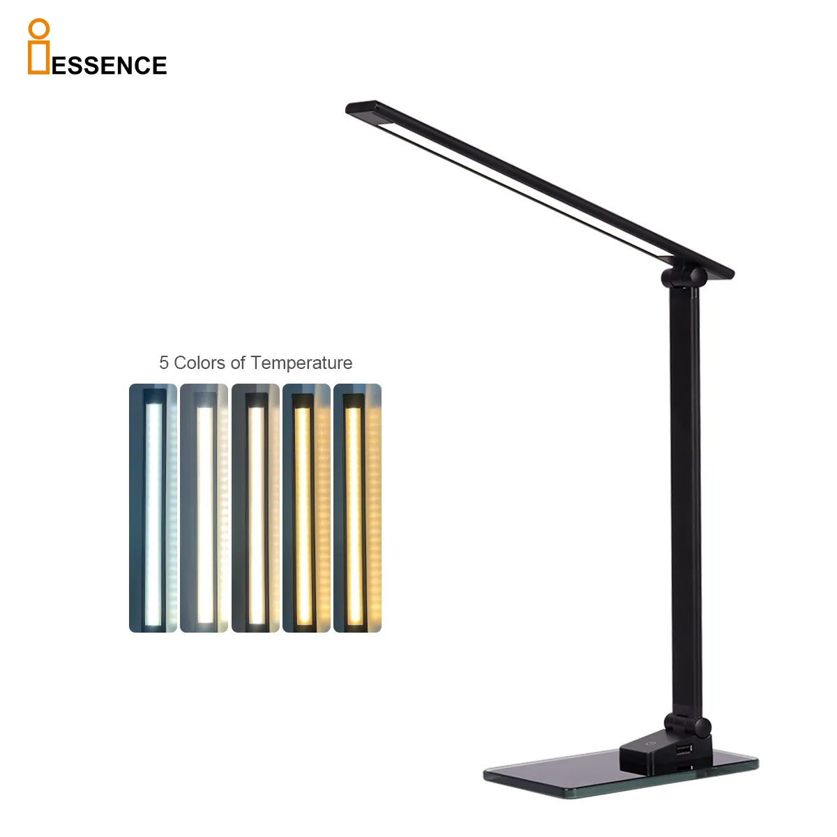 Modern Study Reading Office Light Desk Lamp Touch 3 Septs Dimming Table Lamp With Usb Port