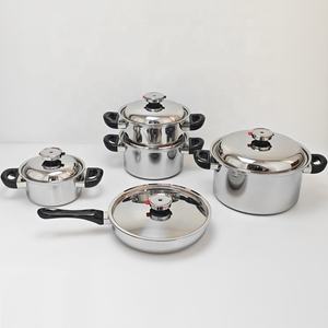 5 ชั้น 9 ชิ้นสแตนเลส 304 น้ํา greaseless ชุดเครื่องครัวหม้อและกระทะชุดกระทะเหนี่ยวนําสําหรับความปลอดภัยไมโครเวฟเครื่องล้างจาน - Product Image 2