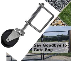 Roulette de porte à ressort Pneu en caoutchouc solide Rotation à 360 degrés Support universel de qualité agricole commerciale robuste - Product Image 3