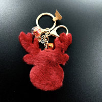 Porte-clés en crochet tricoté à la main, porte-clés en forme de mouflon, porte-clés en peluche pour accessoires de voiture, vente en gros