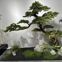 100% Buatan Tangan Sablon Sutra Bunga Bonsai Pinus Buatan Besar untuk Luar Ruangan Dapat Disesuaikan OEM&ODM Pabrik Sumber Premium Ramah Lingkungan