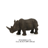 Nouvelle Statue d'animal de rhinocéros en résine sur la Texture de finition de poisson de perle décoration de maison pour le Design de salon