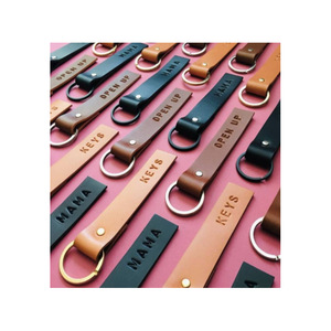 Porte-clés et pendentifs personnalisables en cuir PU ; porte-clés vintage avec impression de logo disponible ; porte-clés créatifs pour voiture. - Product Image 5
