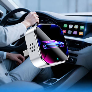 กล่องคาร์เพลย์สีเงินพร้อมช่องระบายอากาศ อะแดปเตอร์คาร์เพลย์แบบพกพา เสียบและใช้งานได้ทันที แปลงคาร์เพลย์แบบมีสายเป็นไร้สาย 2 in 1 - Product Image 1