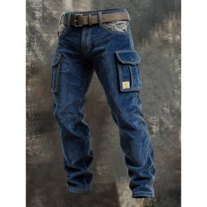 <span class=keywords><strong>Pantalon</strong></span> Cargo Vintage Graffiti Printemps <span class=keywords><strong>Coupe</strong></span> <span class=keywords><strong>Droite</strong></span> Ample Multi-Poches Polyvalent Décontracté Long pour Hommes – Vente en Gros Transfrontalière - Product Image 4
