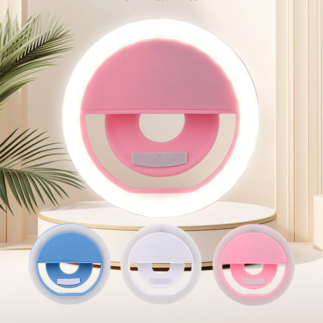 Universal Selfie LED Ring Flash Light Portable Mobile Phone LED Selfie Lamp Ring Clip for Cell Phones