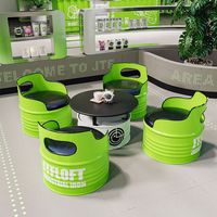 Combinaison Table et Chaises Industrielles en Métal pour Restaurant et Salon – Mobilier Commercial Écologique