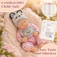 BAkwbwBY Boneka Bayi Reborn 18 Inci Full Vinyl, Dapat Disesuaikan Warna Rambut dan Kulit, Dilengkapi Pakaian, Mata Tertutup, Set Aksesoris Lengkap, Cocok untuk Hadiah