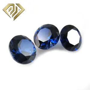 Safir 5mm gevşek 3A yuvarlak sentetik mavi safir taş