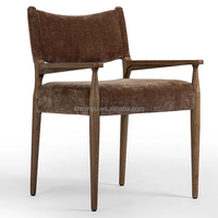 Fauteuil de salle à manger sans bras en bois de chêne massif antique du milieu du siècle avec dossier pour la maison et la cuisine