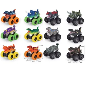 Hot Sale pull back carros 6 pack mostertruck Big Wheels animal Push Back Cars brinquedo de dinossauro para crianças