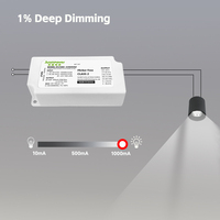Controlador LED Aislado Jusinpower de 40W, Súper Pequeño, Regulable, con Atenuación Profunda del 1%, Control NFC, Garantía de 5 Años, Entrada de 120-347V, para Downlight