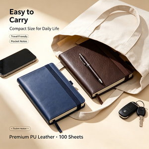 SK Classic Hardcover <b>Notebook</b> Premium PU Leather 100 Sheets <b>Thick</b> Paper Elastic Strap - Product Image 4