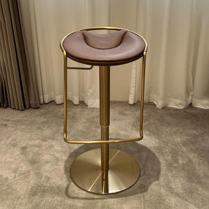 Luxury Modern Swivel Bar <b>Stool</b> Handcrafted Gold Stainless Steel <b>Adjustable</b> <b>Height</b> for Home & Hotel Bar GPRS UP-030 - Product Image 5