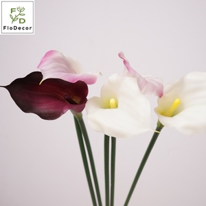 Lirio de Cala Artificial de Alta Calidad, 55 cm, Plástico Suave, <span class=keywords><strong>Blanco</strong></span> Borgoña, Tacto Real, para Decoración de Mesa de Boda o Sala de Estar - Product Image 6