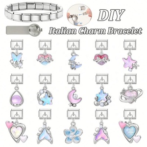 Italian Style DIY Multifunctional Creative Stainless Steel <b>Bracelet</b> Sweet Retro Pendant Accessories Modular Steel Color Charm - Product Image 4