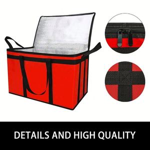 Sac isotherme réutilisable en toile avec fermeture éclair, idéal pour les gâteaux et l'isolation alimentaire, sac de livraison de nourriture - Product Image 5
