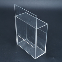 Boîte en acrylique transparente personnalisée avec couvercle relevable, boîte de présentation en acrylique, conteneur pour organiser les petits objets, rangement de bureau et vente au détail