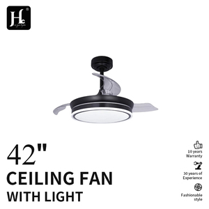 Modern interior decoration 42-inch 3-blade <b>remote</b> <b>control</b> bedroom <b>light</b>-emitting diode invisible <b>ceiling</b> fan with lamp - Product Image 2